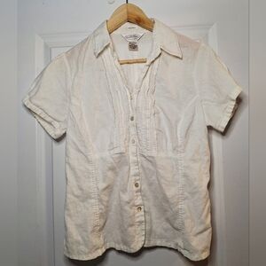 Northern Reflections Lightweight Linen Blend Short Sleeve Blouse (M)